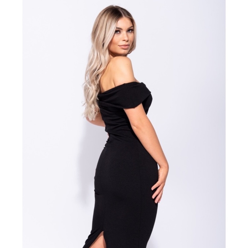 π FEMME FATALE BLACK BARDOT DRESS - Picture 5 of 7